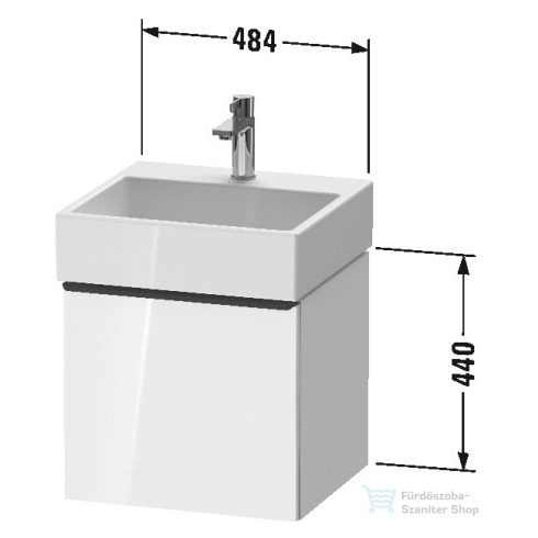 Duravit D-NEO 484x442 mm-es,1 fiókos függesztett szekrény 235050 mosdóhoz,Taupe Matt Decor DE427009191
