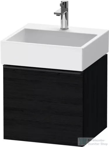 Duravit D-NEO 48,4x44,2 cm-es, 1 fiókos alsószekrény fekete fogantyúval 235050 mosdóhoz, matt fekete tölgy DE42700BD160000