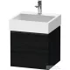 Duravit D-NEO 48,4x44,2 cm-es, 1 fiókos alsószekrény fekete fogantyúval 235050 mosdóhoz, matt fekete tölgy DE42700BD160000