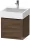 Duravit D-NEO 48,4x44,2 cm-es, 1 fiókos alsószekrény fekete fogantyúval 235050 mosdóhoz, matt sötét dió DE42700BD210000