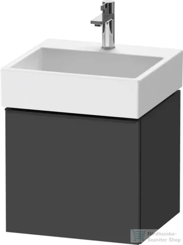 Duravit D-NEO 48,4x44,2 cm-es, 1 fiókos alsószekrény fekete fogantyúval 235050 mosdóhoz, matt grafit DE42700BD490000