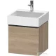 Duravit D-NEO 48,4x44,2 cm-es, 1 fiókos alsószekrény fekete fogantyúval 235050 mosdóhoz, márványos tölgy DE42700BD550000