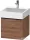 Duravit D-NEO 48,4x44,2 cm-es, 1 fiókos alsószekrény fekete fogantyúval 235050 mosdóhoz, matt dió DE42700BD790000