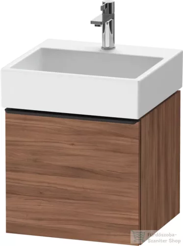 Duravit D-NEO 48,4x44,2 cm-es, 1 fiókos alsószekrény fekete fogantyúval 235050 mosdóhoz, matt dió DE42700BD790000