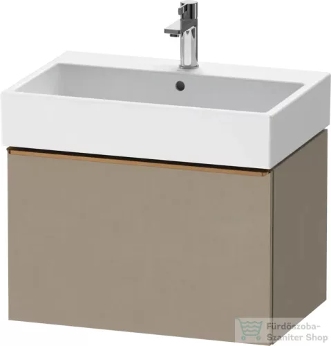 Duravit D-NEO 68,4x44,2 cm-es, 1 fiókos alsószekrény szálcsiszolt bronz fogantyúval 235070 mosdóhoz, matt len DE4272004750000