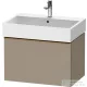 Duravit D-NEO 68,4x44,2 cm-es, 1 fiókos alsószekrény szálcsiszolt bronz fogantyúval 235070 mosdóhoz, matt len DE4272004750000