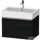 Duravit D-NEO 68,4x44,2 cm-es, 1 fiókos alsószekrény króm fogantyúval 235070 mosdóhoz, matt fekete tölgy DE4272010160000