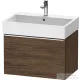 Duravit D-NEO 68,4x44,2 cm-es, 1 fiókos alsószekrény króm fogantyúval 235070 mosdóhoz, matt sötét dió DE4272010210000