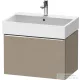 Duravit D-NEO 68,4x44,2 cm-es, 1 fiókos alsószekrény króm fogantyúval 235070 mosdóhoz, matt len DE4272010750000