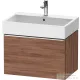 Duravit D-NEO 68,4x44,2 cm-es, 1 fiókos alsószekrény króm fogantyúval 235070 mosdóhoz, matt dió DE4272010790000