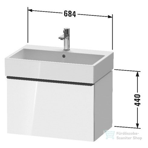 Duravit D-NEO 684x442 mm-es,1 fiókos függesztett szekrény 235070 mosdóhoz,Black Oak DE427201616