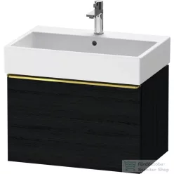   Duravit D-NEO 68,4x44,2 cm-es, 1 fiókos alsószekrény polírozott arany színű fogantyúval 235070 mosdóhoz, matt fekete tölgy DE4272034160000
