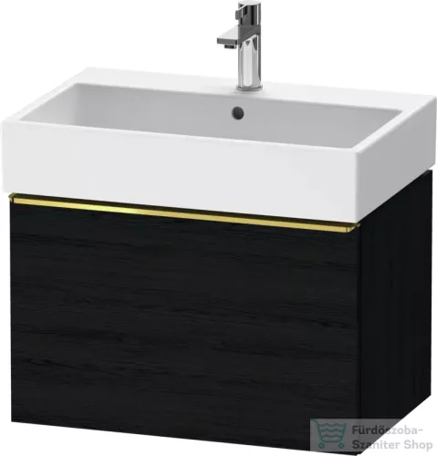Duravit D-NEO 68,4x44,2 cm-es, 1 fiókos alsószekrény polírozott arany színű fogantyúval 235070 mosdóhoz, matt fekete tölgy DE4272034160000