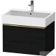 Duravit D-NEO 68,4x44,2 cm-es, 1 fiókos alsószekrény polírozott arany színű fogantyúval 235070 mosdóhoz, matt fekete tölgy DE4272034160000
