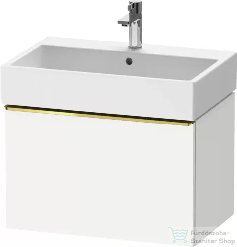 Duravit D-NEO 68,4x44,2 cm-es, 1 fiókos alsószekrény polírozott arany színű fogantyúval 235070 mosdóhoz, matt fehér DE4272034180000