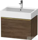 Duravit D-NEO 68,4x44,2 cm-es, 1 fiókos alsószekrény polírozott arany színű fogantyúval 235070 mosdóhoz, matt sötét dió DE4272034210000