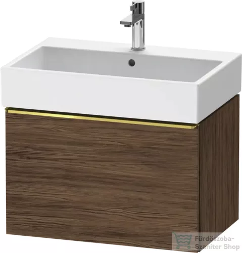 Duravit D-NEO 68,4x44,2 cm-es, 1 fiókos alsószekrény polírozott arany színű fogantyúval 235070 mosdóhoz, matt sötét dió DE4272034210000
