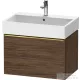 Duravit D-NEO 68,4x44,2 cm-es, 1 fiókos alsószekrény polírozott arany színű fogantyúval 235070 mosdóhoz, matt sötét dió DE4272034210000