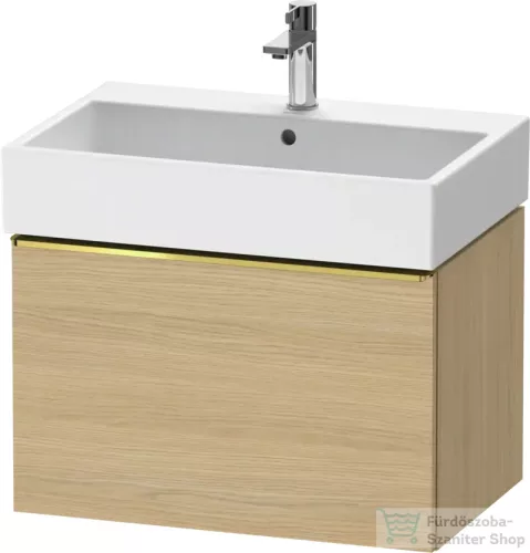 Duravit D-NEO 68,4x44,2 cm-es, 1 fiókos alsószekrény polírozott arany színű fogantyúval 235070 mosdóhoz, natúr tölgy DE4272034300000