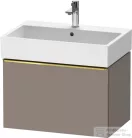 Duravit D-NEO 68,4x44,2 cm-es, 1 fiókos alsószekrény polírozott arany színű fogantyúval 235070 mosdóhoz, matt bazalt DE4272034430000