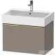 Duravit D-NEO 68,4x44,2 cm-es, 1 fiókos alsószekrény polírozott arany színű fogantyúval 235070 mosdóhoz, matt bazalt DE4272034430000