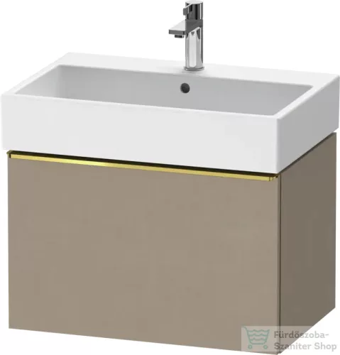 Duravit D-NEO 68,4x44,2 cm-es, 1 fiókos alsószekrény polírozott arany színű fogantyúval 235070 mosdóhoz, matt len DE4272034750000