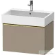 Duravit D-NEO 68,4x44,2 cm-es, 1 fiókos alsószekrény polírozott arany színű fogantyúval 235070 mosdóhoz, matt len DE4272034750000