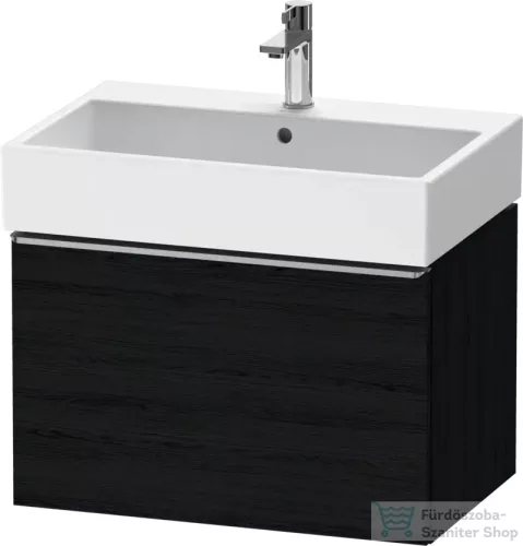 Duravit D-NEO 68,4x44,2 cm-es, 1 fiókos alsószekrény rozsdamentes acél színű fogantyúval 235070 mosdóhoz, matt fekete tölgy DE4272070160000
