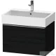 Duravit D-NEO 68,4x44,2 cm-es, 1 fiókos alsószekrény rozsdamentes acél színű fogantyúval 235070 mosdóhoz, matt fekete tölgy DE4272070160000