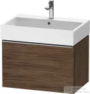 Duravit D-NEO 68,4x44,2 cm-es, 1 fiókos alsószekrény rozsdamentes acél színű fogantyúval 235070 mosdóhoz, matt sötét dió DE4272070210000