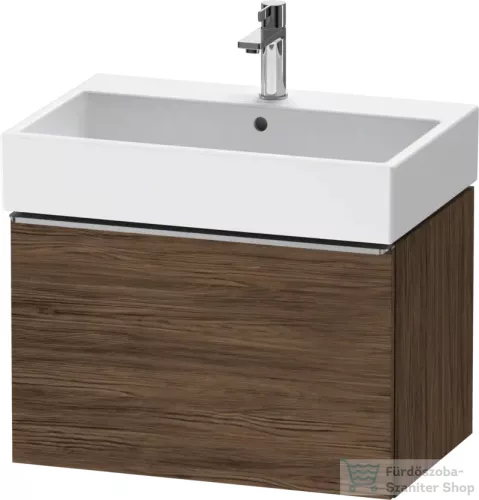 Duravit D-NEO 68,4x44,2 cm-es, 1 fiókos alsószekrény rozsdamentes acél színű fogantyúval 235070 mosdóhoz, matt sötét dió DE4272070210000