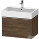 Duravit D-NEO 68,4x44,2 cm-es, 1 fiókos alsószekrény rozsdamentes acél színű fogantyúval 235070 mosdóhoz, matt sötét dió DE4272070210000