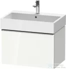 Duravit D-NEO 68,4x44,2 cm-es, 1 fiókos alsószekrény rozsdamentes acél színű fogantyúval 235070 mosdóhoz, fényes fehér DE4272070220000