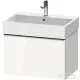 Duravit D-NEO 68,4x44,2 cm-es, 1 fiókos alsószekrény rozsdamentes acél színű fogantyúval 235070 mosdóhoz, fényes fehér DE4272070220000