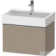 Duravit D-NEO 68,4x44,2 cm-es, 1 fiókos alsószekrény rozsdamentes acél színű fogantyúval 235070 mosdóhoz, matt len DE4272070750000