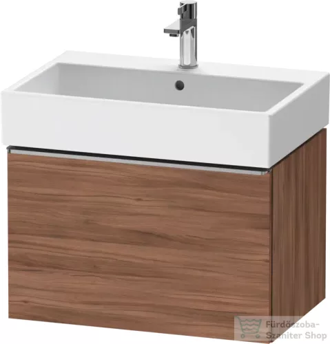 Duravit D-NEO 68,4x44,2 cm-es, 1 fiókos alsószekrény rozsdamentes acél színű fogantyúval 235070 mosdóhoz, matt dió DE4272070790000