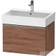 Duravit D-NEO 68,4x44,2 cm-es, 1 fiókos alsószekrény rozsdamentes acél színű fogantyúval 235070 mosdóhoz, matt dió DE4272070790000