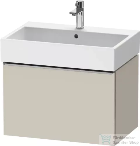 Duravit D-NEO 68,4x44,2 cm-es, 1 fiókos alsószekrény rozsdamentes acél színű fogantyúval 235070 mosdóhoz, matt taupe DE4272070910000