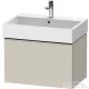 Duravit D-NEO 68,4x44,2 cm-es, 1 fiókos alsószekrény rozsdamentes acél színű fogantyúval 235070 mosdóhoz, matt taupe DE4272070910000