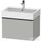 Duravit D-NEO 68,4x44,2 cm-es, 1 fiókos alsószekrény fekete fogantyúval 235070 mosdóhoz, matt betonszürke DE42720BD070000