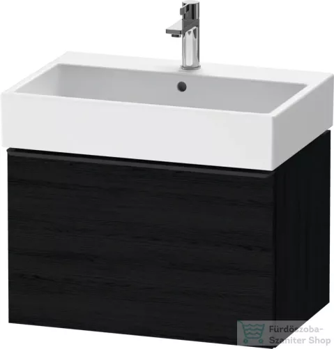 Duravit D-NEO 68,4x44,2 cm-es, 1 fiókos alsószekrény fekete fogantyúval 235070 mosdóhoz, matt fekete tölgy DE42720BD160000