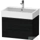 Duravit D-NEO 68,4x44,2 cm-es, 1 fiókos alsószekrény fekete fogantyúval 235070 mosdóhoz, matt fekete tölgy DE42720BD160000