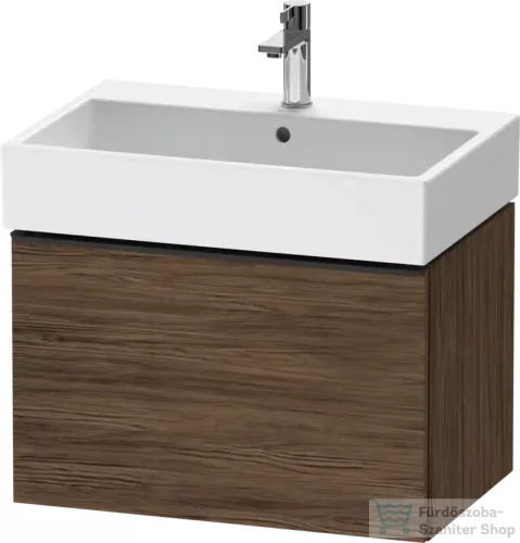 Duravit D-NEO 68,4x44,2 cm-es, 1 fiókos alsószekrény fekete fogantyúval 235070 mosdóhoz, matt sötét dió DE42720BD210000