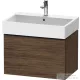 Duravit D-NEO 68,4x44,2 cm-es, 1 fiókos alsószekrény fekete fogantyúval 235070 mosdóhoz, matt sötét dió DE42720BD210000