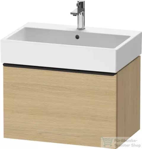 Duravit D-NEO 68,4x44,2 cm-es, 1 fiókos alsószekrény fekete fogantyúval 235070 mosdóhoz, natúr tölgy DE42720BD300000