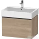 Duravit D-NEO 68,4x44,2 cm-es, 1 fiókos alsószekrény fekete fogantyúval 235070 mosdóhoz, márványos tölgy DE42720BD550000