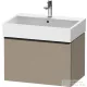 Duravit D-NEO 68,4x44,2 cm-es, 1 fiókos alsószekrény fekete fogantyúval 235070 mosdóhoz, matt len DE42720BD750000