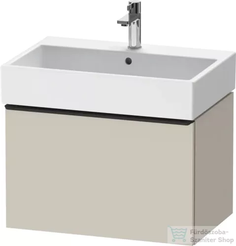 Duravit D-NEO 68,4x44,2 cm-es, 1 fiókos alsószekrény fekete fogantyúval 235070 mosdóhoz, matt taupe DE42720BD910000
