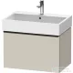 Duravit D-NEO 68,4x44,2 cm-es, 1 fiókos alsószekrény fekete fogantyúval 235070 mosdóhoz, matt taupe DE42720BD910000