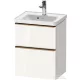Duravit D-NEO 48,4x37,2 cm-es, 2 fiókos fali szekrény szálcsiszolt bronz fogantyúval 074250XXX mosdóhoz, fényes fehér DE4350004220000